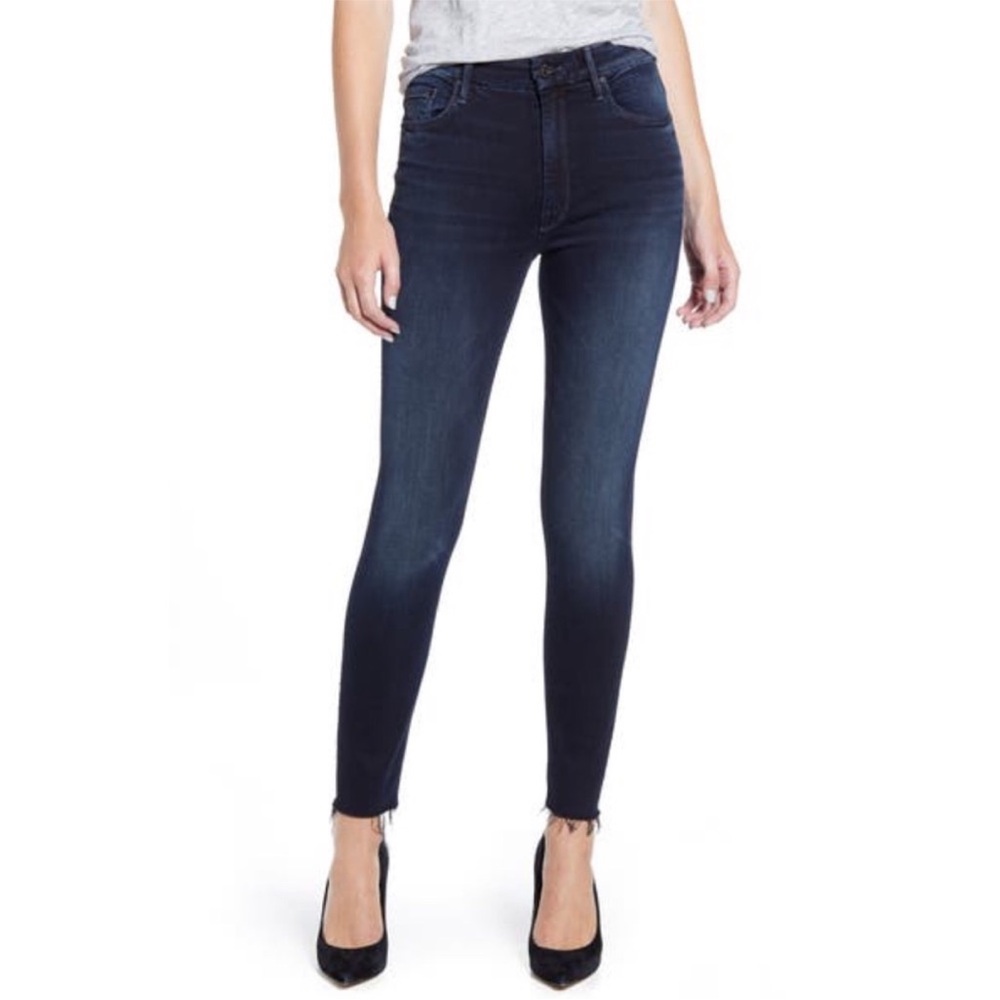 MOTHER The High Waisted Looker Ankle Fray Jeans in Last Call